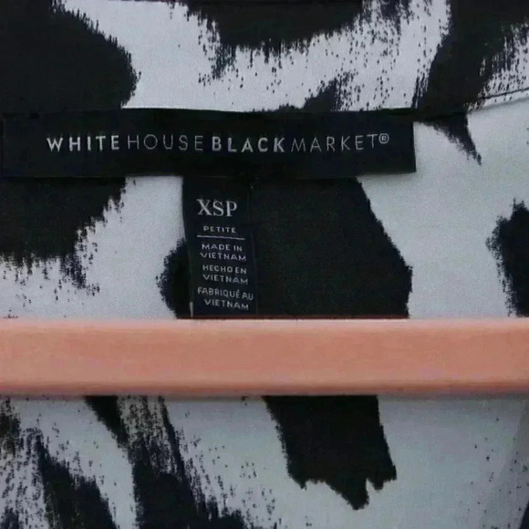 White House Black Market Blouse Kimono Sleeve Black and White Size XSP - Picture 4 of 6